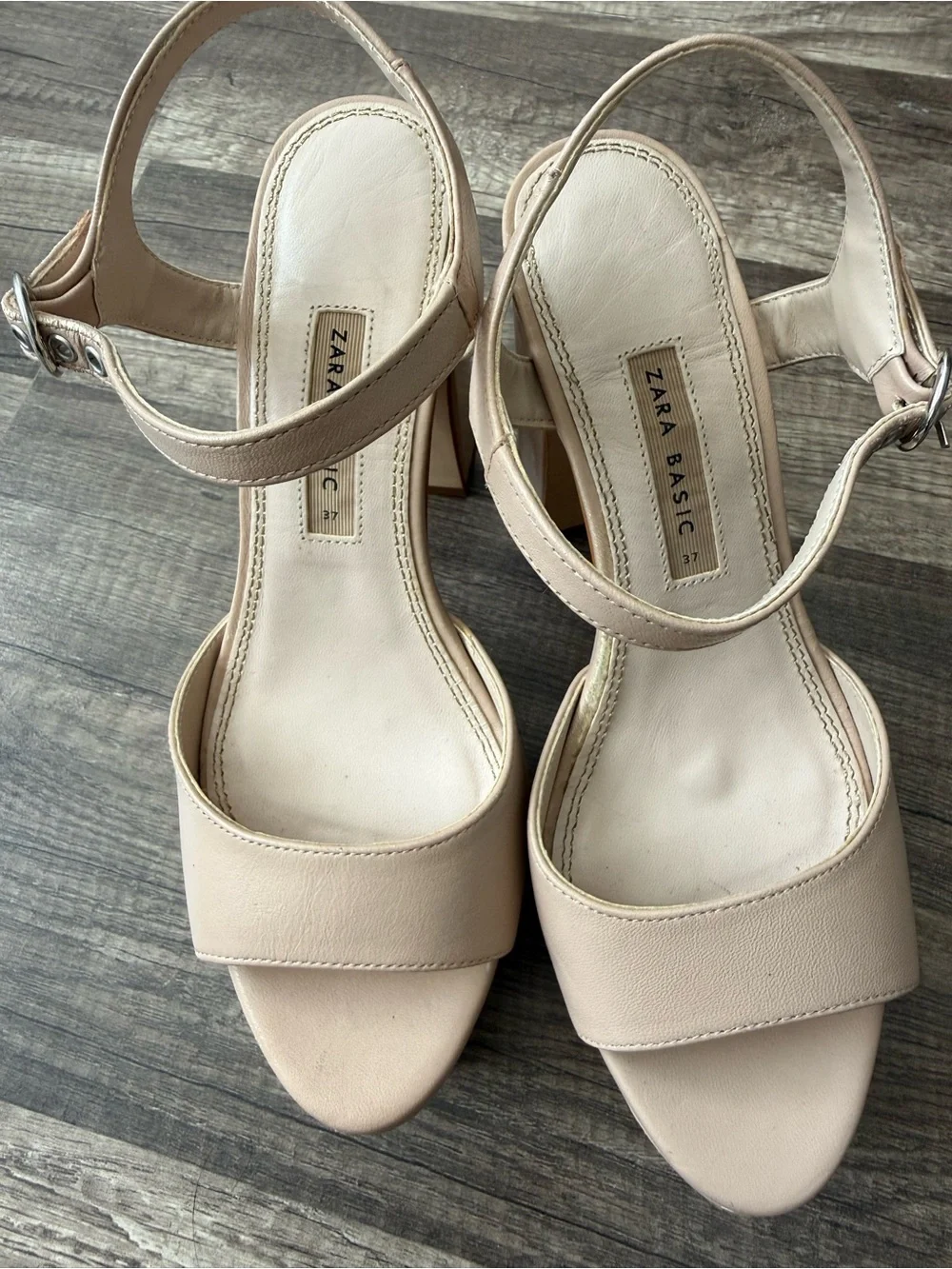 Platform Block Heel Sandal in Nude
